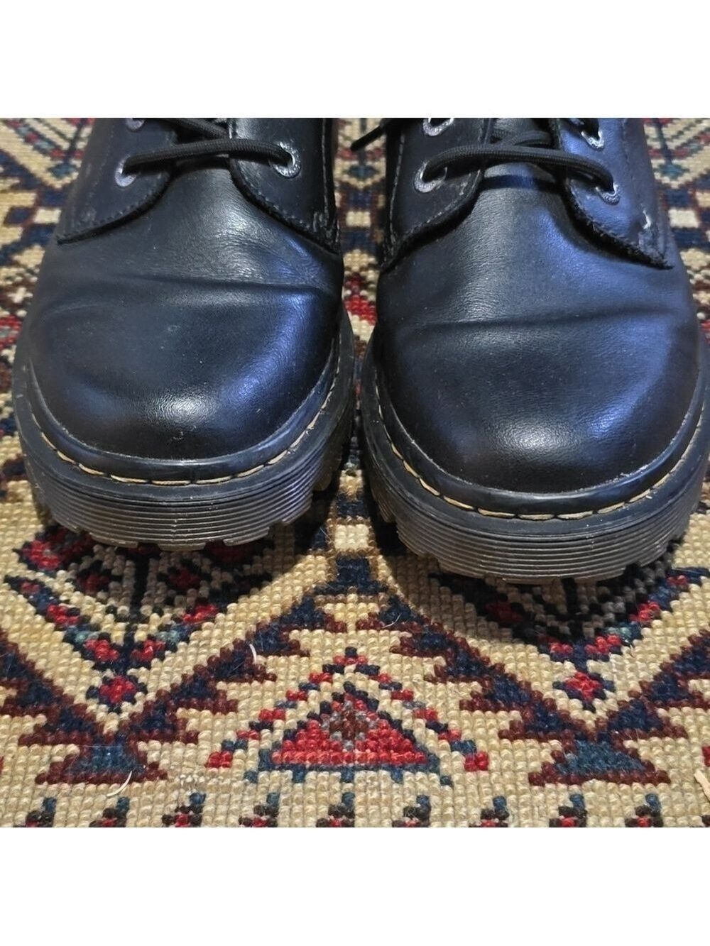 Doc Martens Luana 7 Eyelet Black Lace Up Boots AW004 US L 10 EUC - Picture 11 of 12